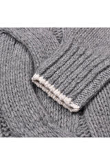 Men's Light Grey Cashmere Turtleneck Sweater