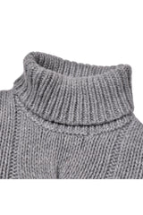 Men's Light Grey Cashmere Turtleneck Sweater