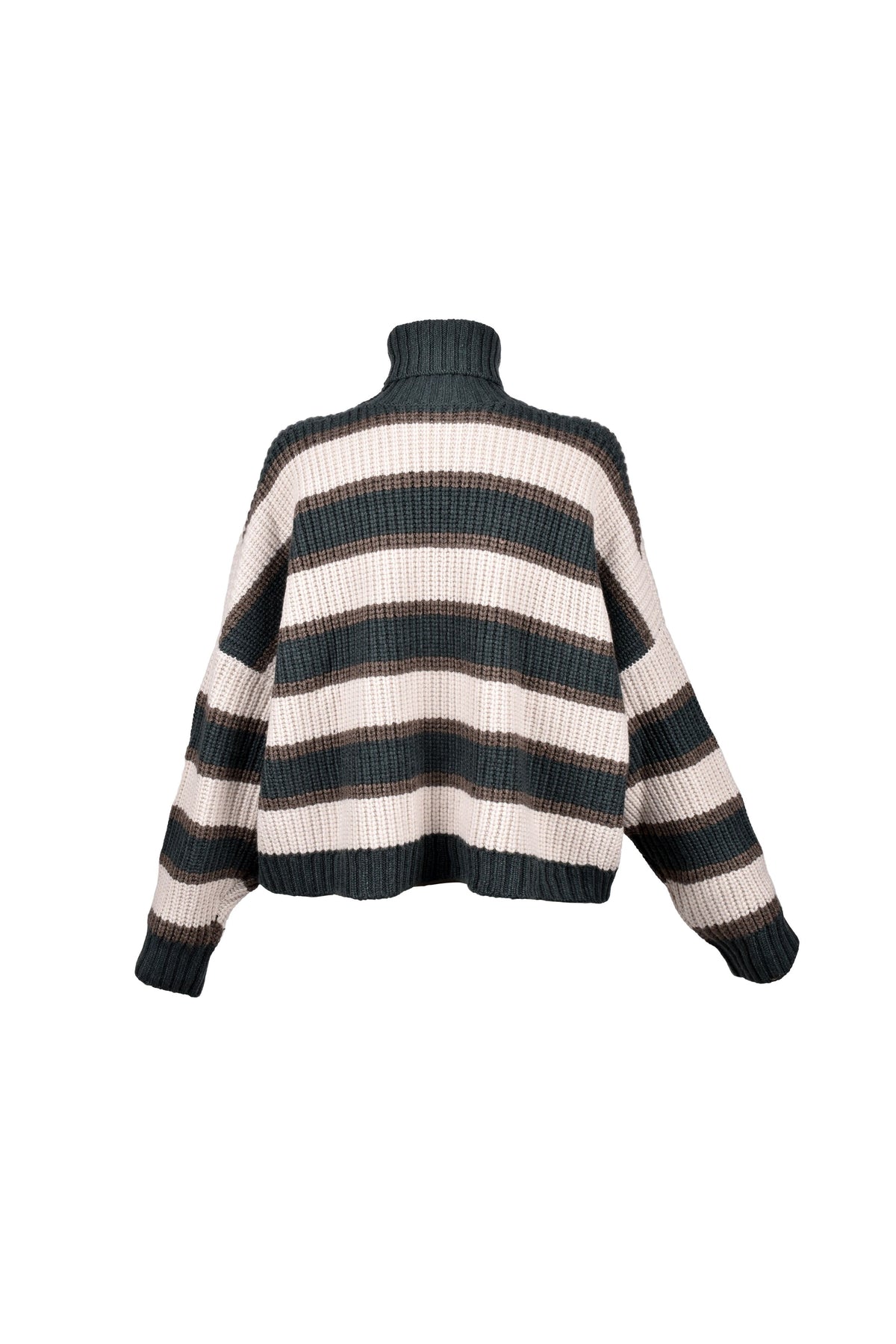 Women's Striped Cashmere Knit Turtleneck Sweater