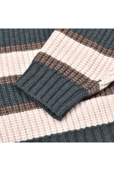 Women's Striped Cashmere Knit Turtleneck Sweater