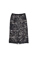 Women's Black Silk Sequin Skirt