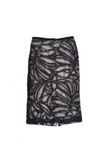 Women's Black Silk Sequin Skirt