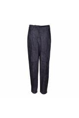 Women's Dark Purple Suede Trousers