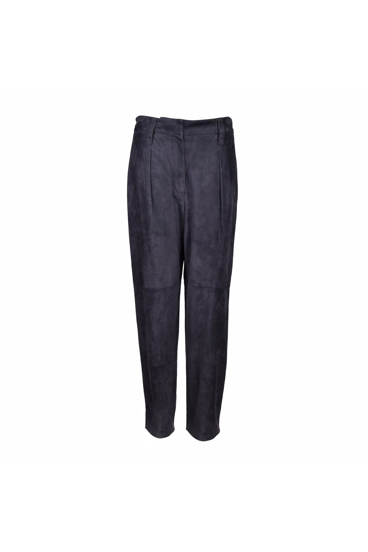 Women's Dark Purple Suede Trousers