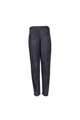 Women's Dark Purple Suede Trousers