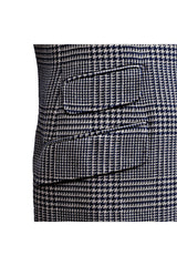 Men's Navy Wool Silk Houndstooth Blazer
