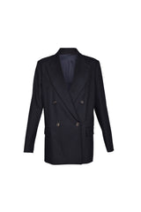 Women's Navy Virgin Wool Blazer