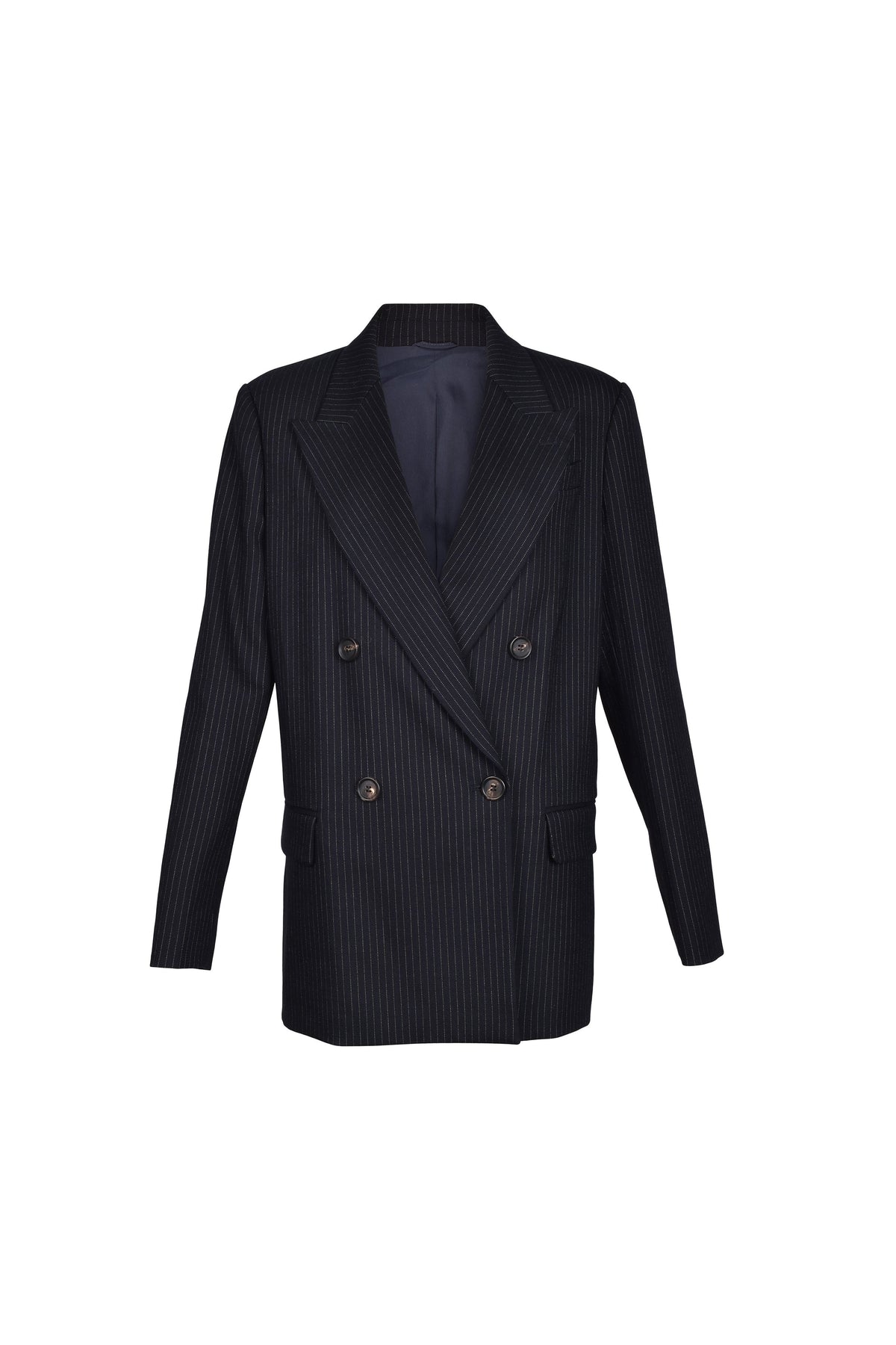 Women's Navy Virgin Wool Blazer
