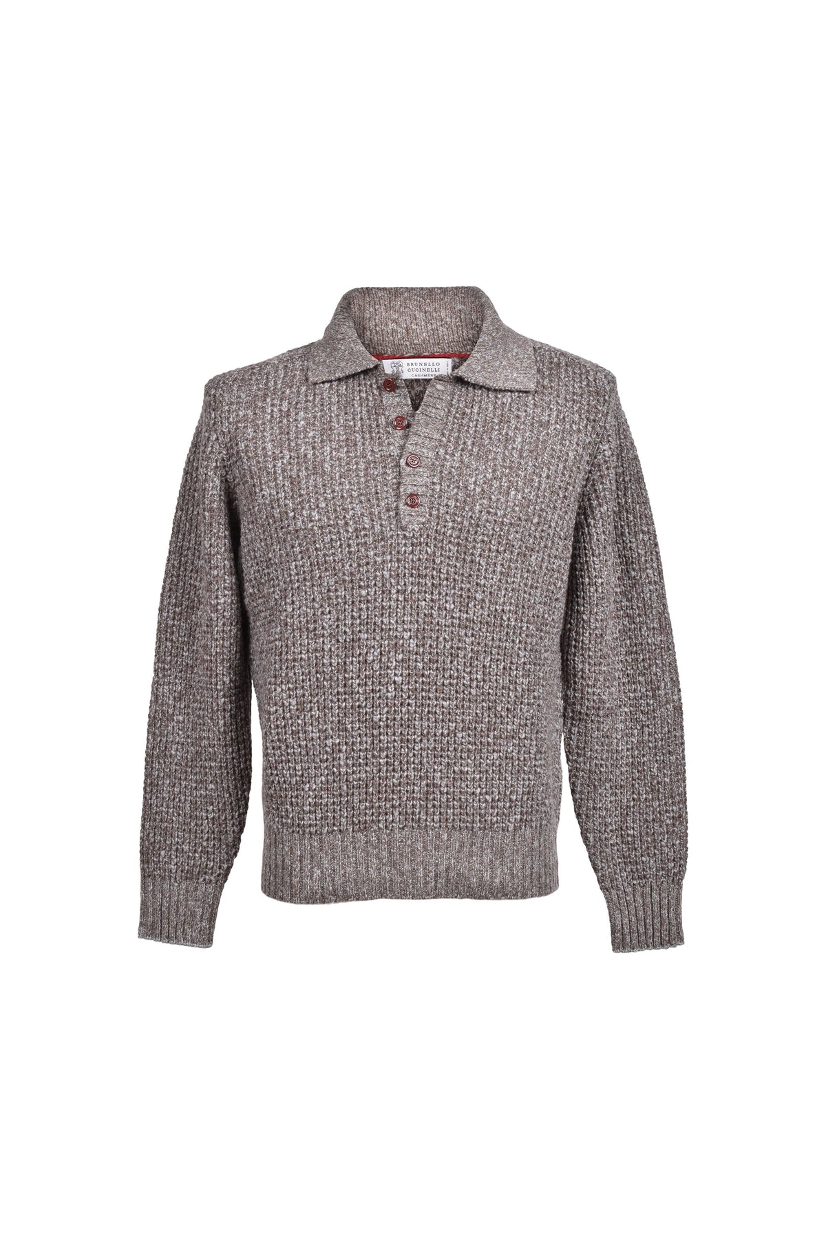Men's Brown Cashmere Knit Sweater