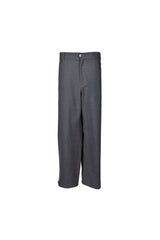 Women's Grey Wool Straight Trousers