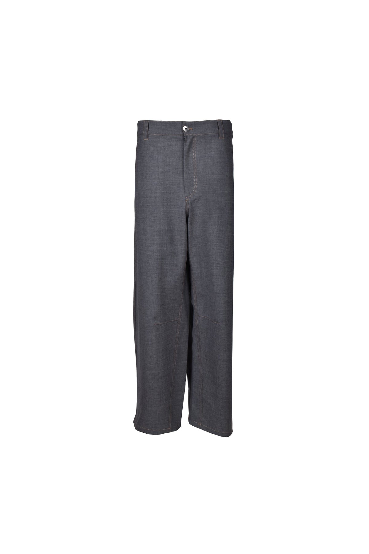 Women's Grey Wool Straight Trousers