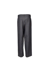 Women's Grey Wool Straight Trousers
