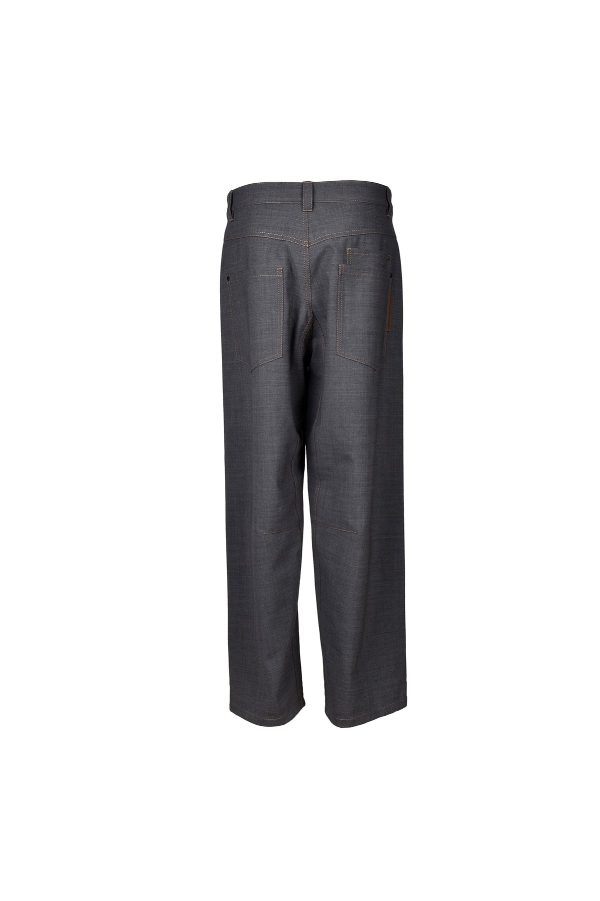 Women's Grey Wool Straight Trousers