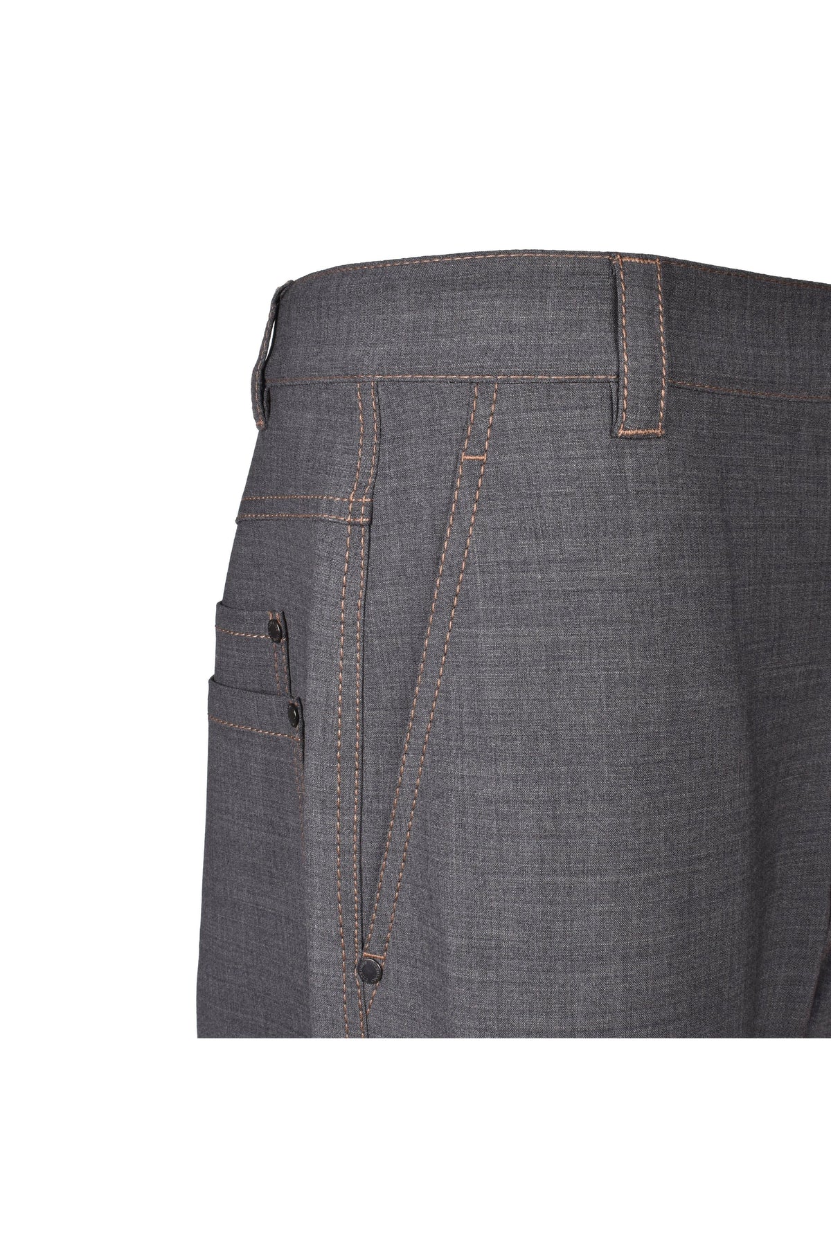 Women's Grey Wool Straight Trousers