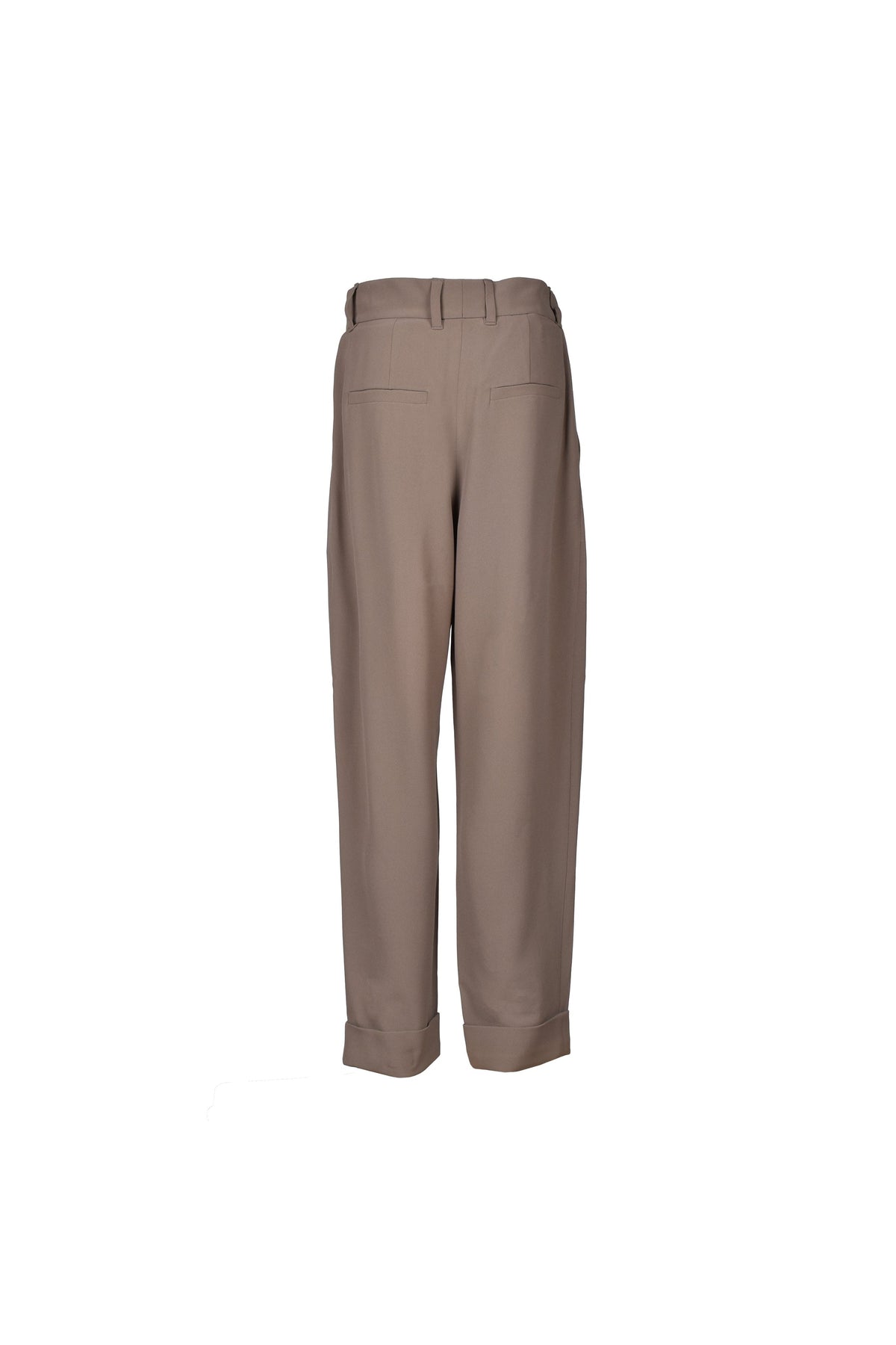 Women's Beige Silk Blend Trousers