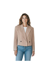Women's Light Brown Cropped Blazer