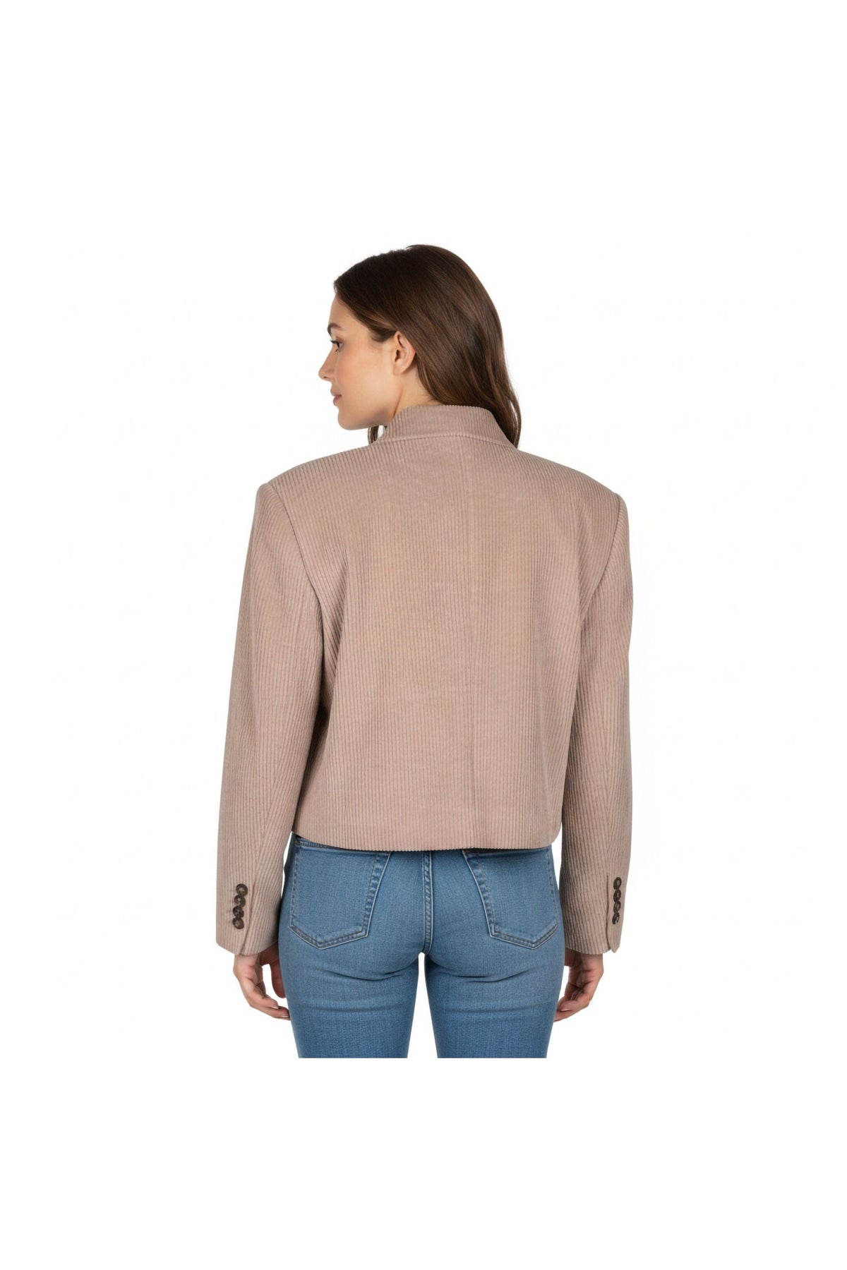 Women's Light Brown Cropped Blazer