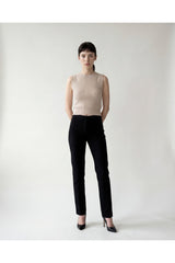 Women's Beige Cashmere Sleeveless Sweater