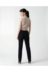 Women's Beige Cashmere Sleeveless Sweater