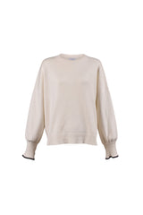 Women's Off White Cashmere Crewneck Sweater