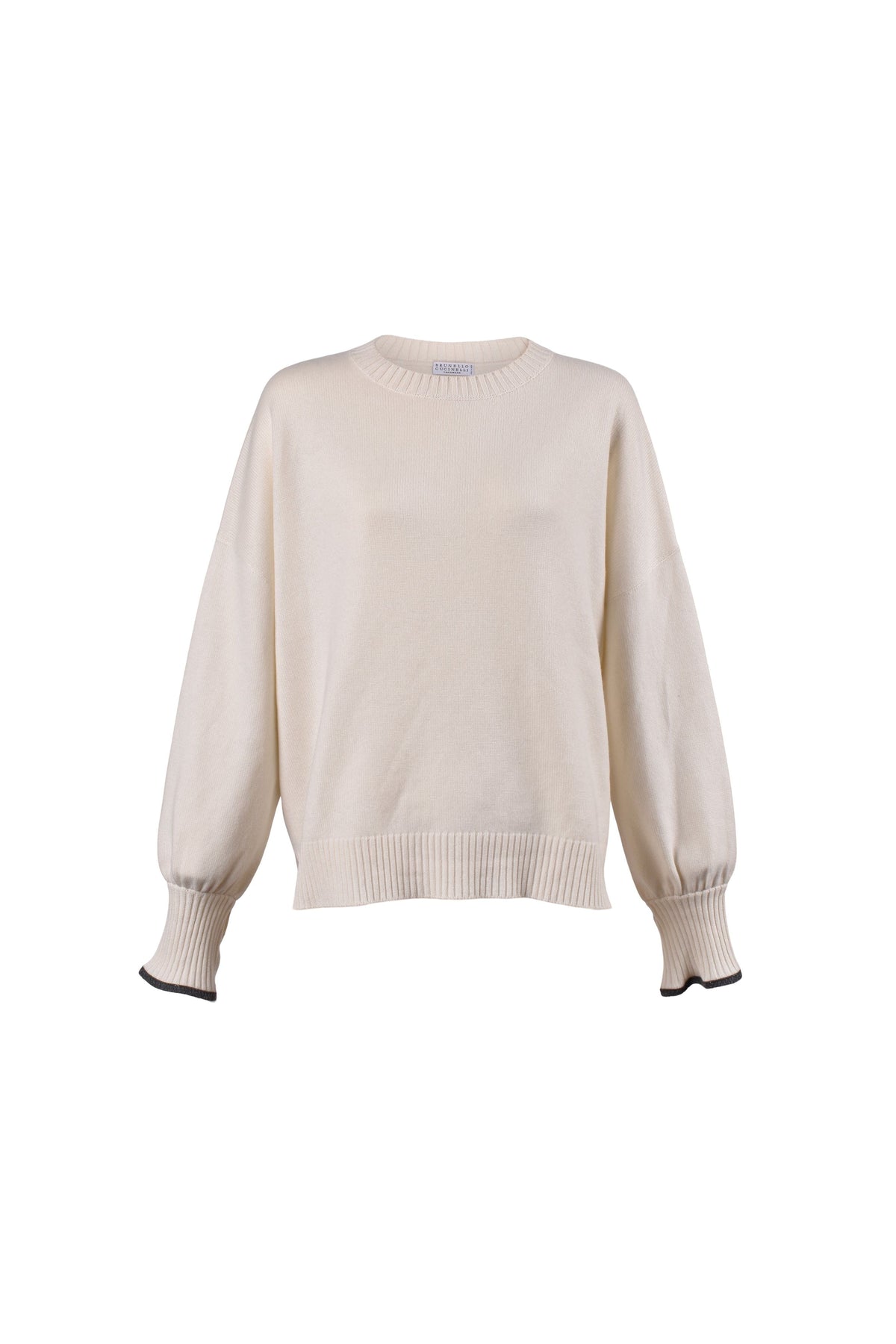 Women's Off White Cashmere Crewneck Sweater
