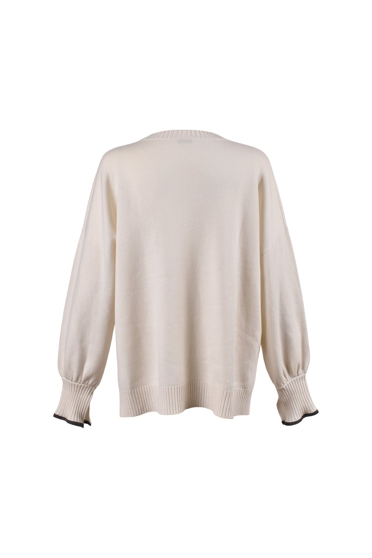 Women's Off White Cashmere Crewneck Sweater
