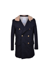 Brunello Cucinelli Men's Navy Wool Pea Jacket