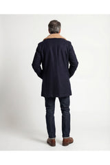 Brunello Cucinelli Men's Navy Wool Pea Jacket