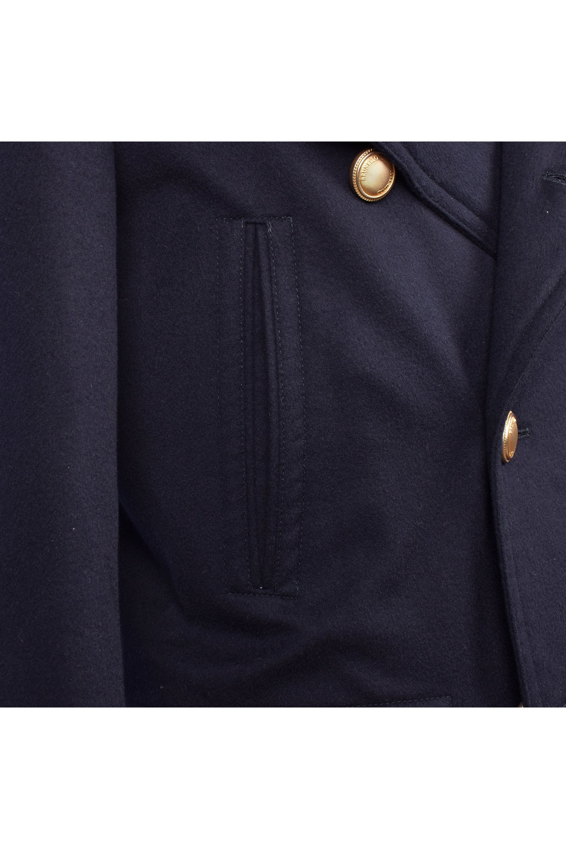 Brunello Cucinelli Men's Navy Wool Pea Jacket