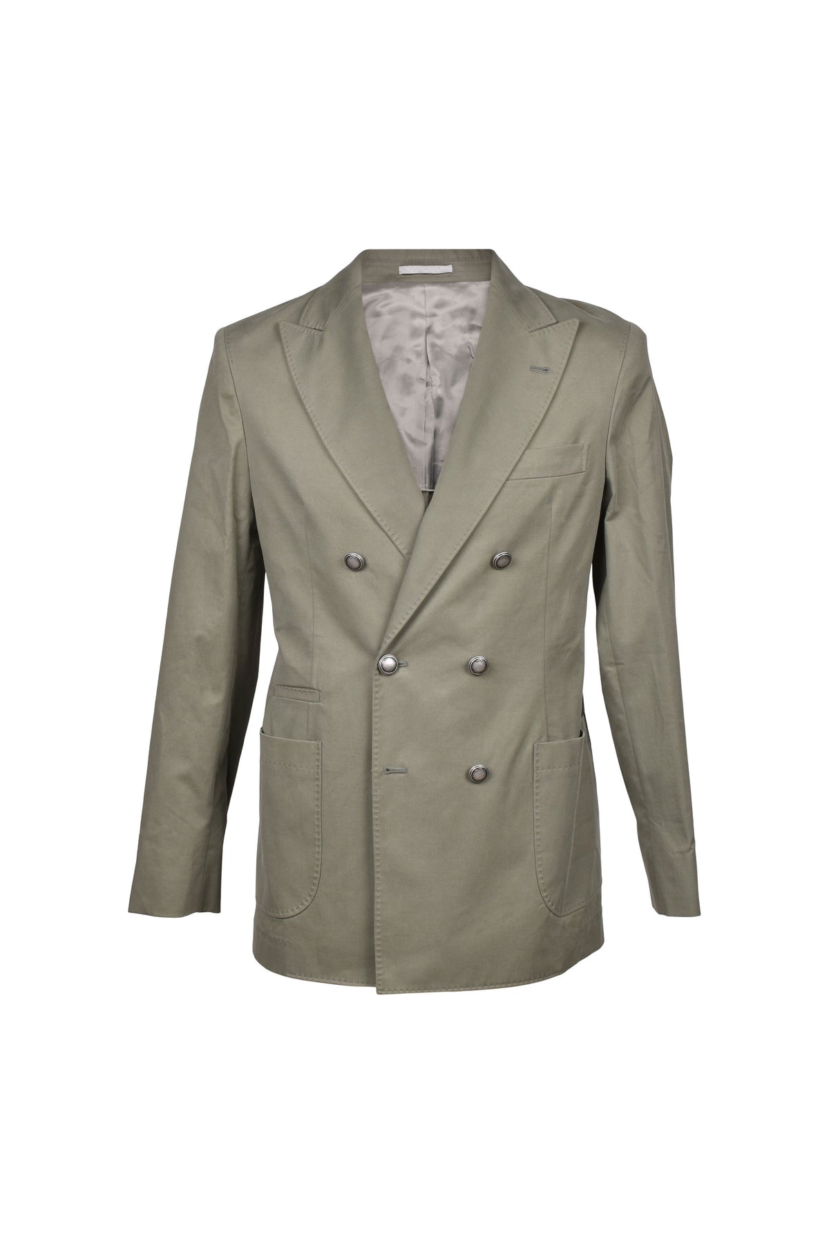 Men's Sage Cotton Double Breasted Suit