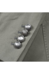 Men's Sage Cotton Double Breasted Suit