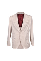 Men's Beige Cotton Casual Suit