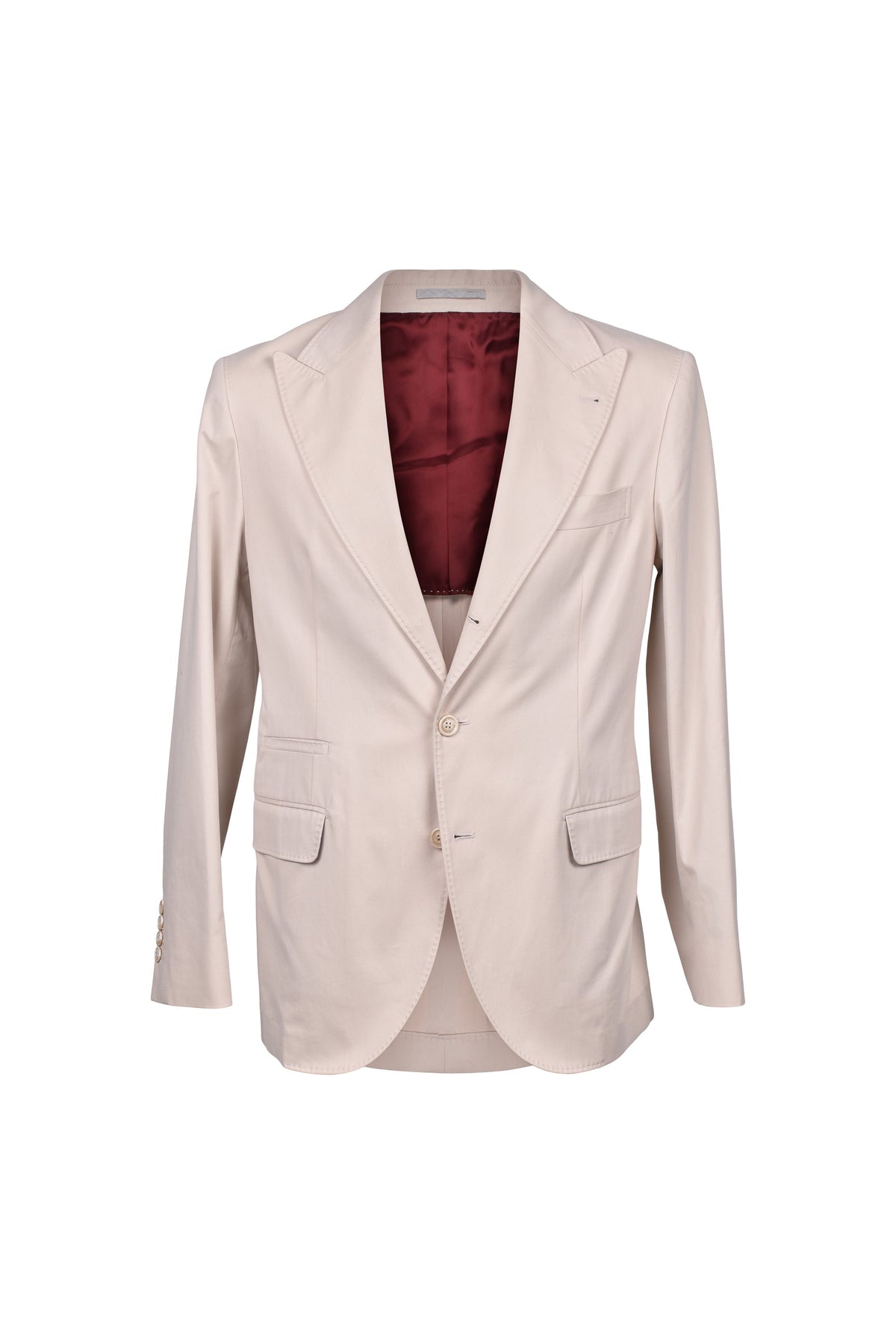Men's Beige Cotton Casual Suit