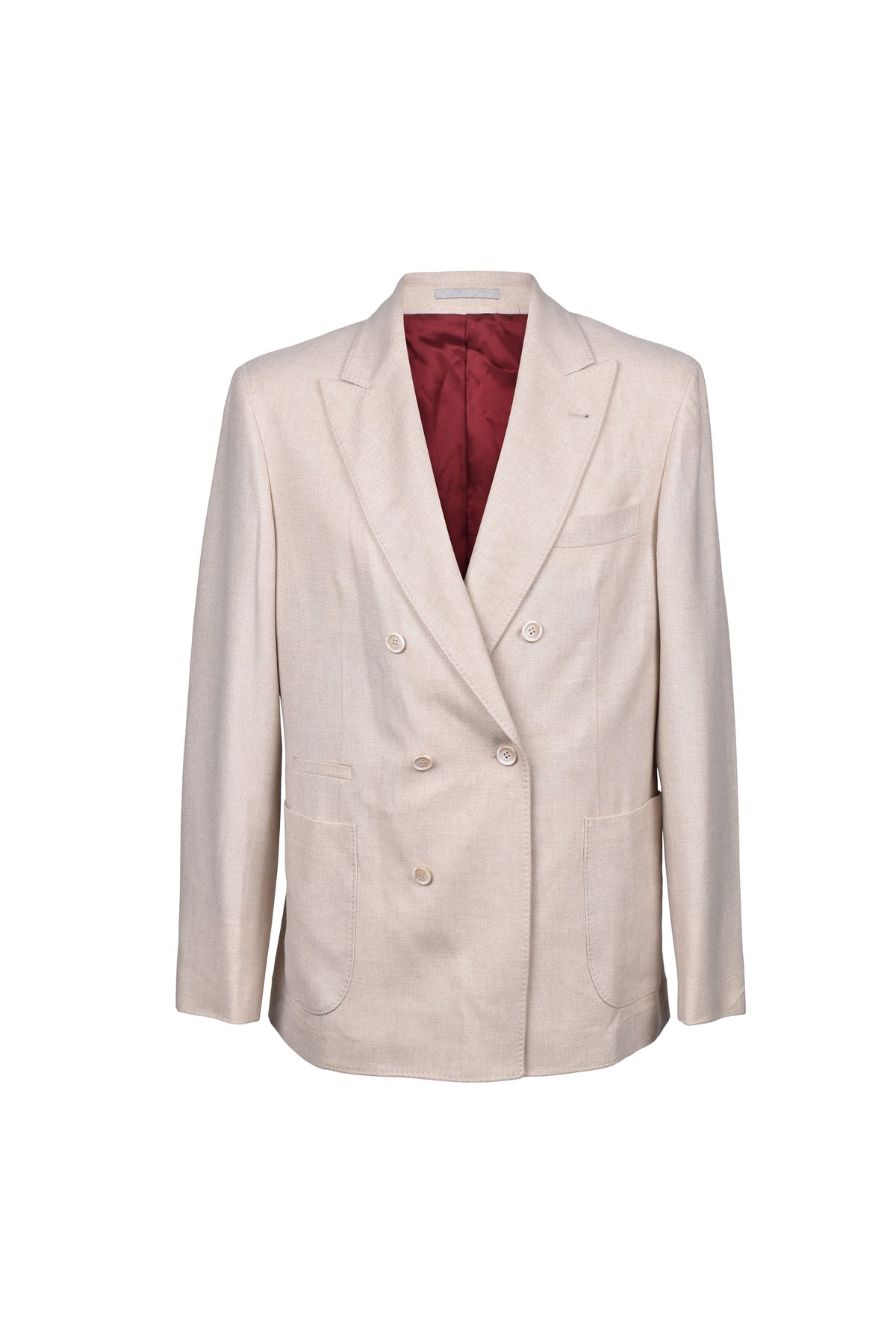 Men's Sand Wool Double Breasted Blazer