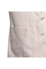 Men's Sand Wool Double Breasted Blazer