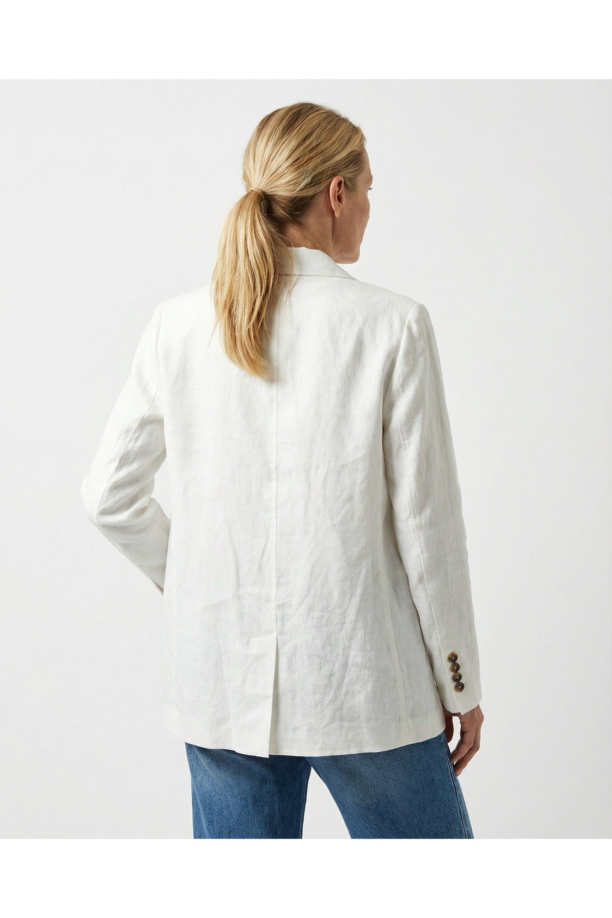 Women's White Double Breasted Blazer
