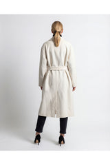 Women's Off White Cashmere Belted Jacket