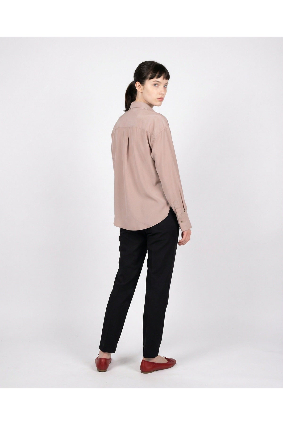 Women's Dusty Pink Silk Shirt