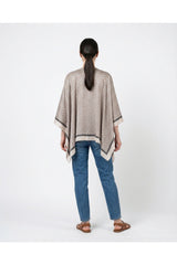 Women's Anthracite Beige Silk Shawl Top