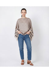 Women's Anthracite Beige Silk Shawl Top