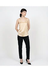 Women's Light Beige Silk Tank Shirt
