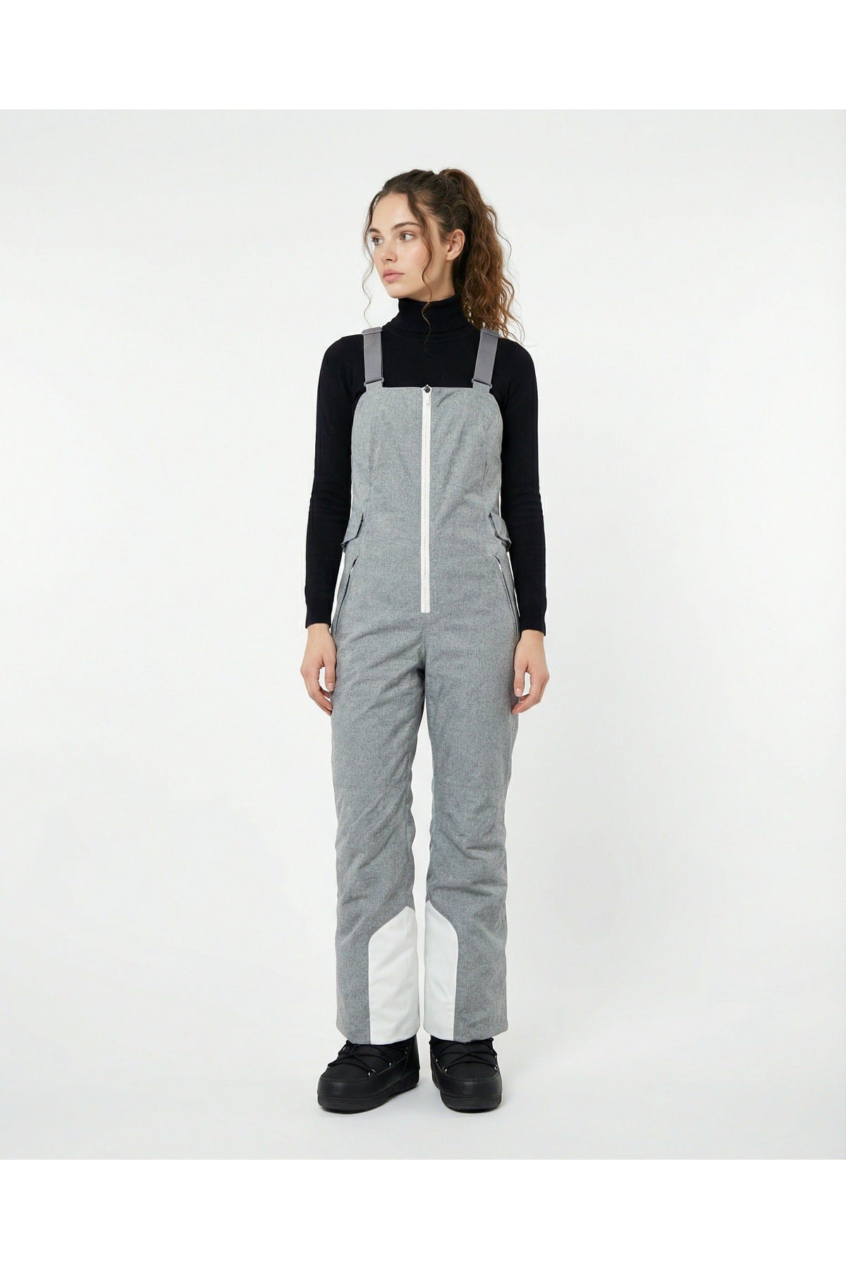 Women's Light Grey Wool Ski Suit
