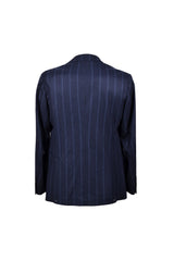 Men's Blue Wool Striped Suit