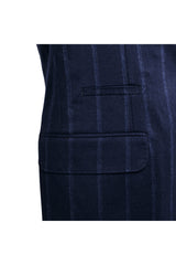 Men's Blue Wool Striped Suit