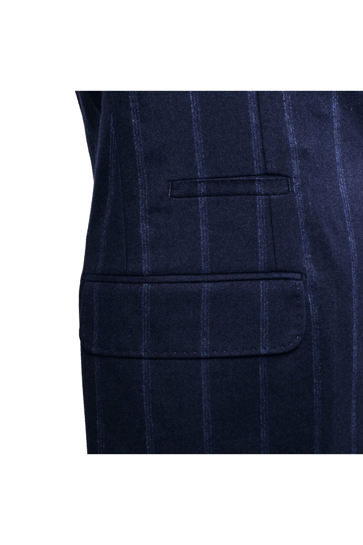 Men's Blue Wool Striped Suit