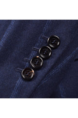 Men's Blue Wool Striped Suit