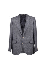 Men's Blue Wool Check Suit