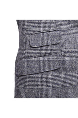 Men's Blue Wool Check Suit