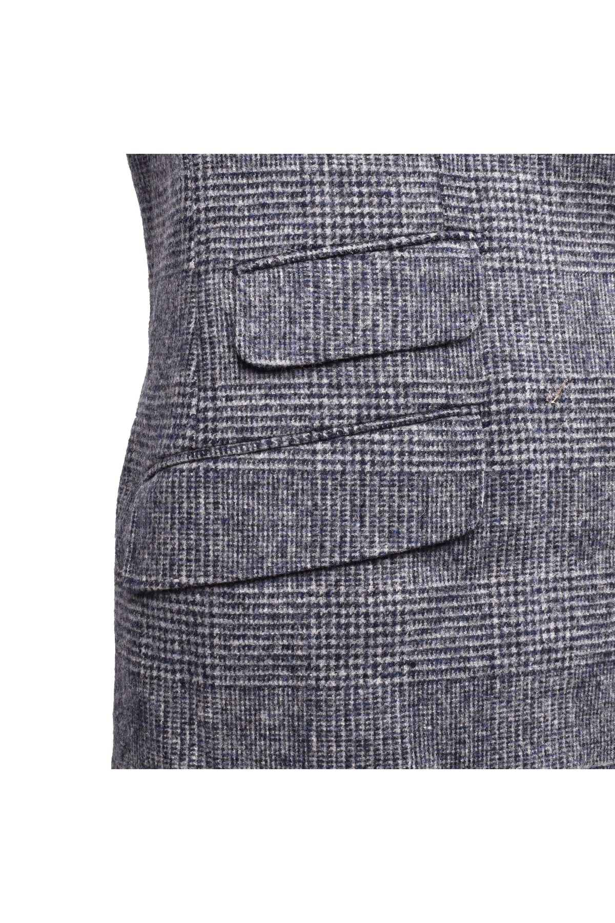 Men's Blue Wool Check Suit