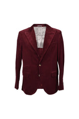Men's Burgundy Wool Cashmere Blazer